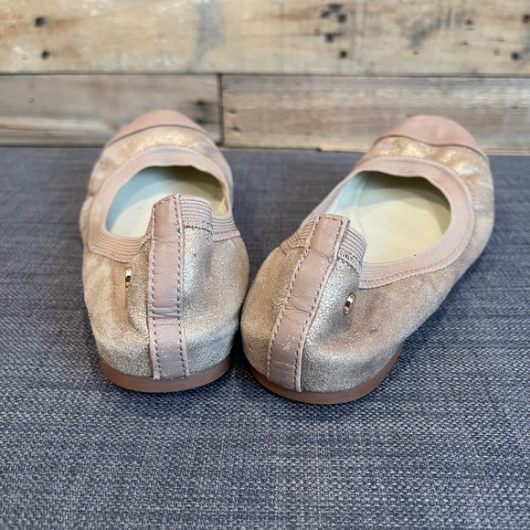 Cole Haan Elbridge Metallic Suede Ballet Flat Gold - Picture 4 of 5